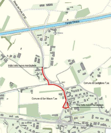 Un progetto per rendere più sicura per i pedoni la strada Provinciale tra San Mauro e Castiglione