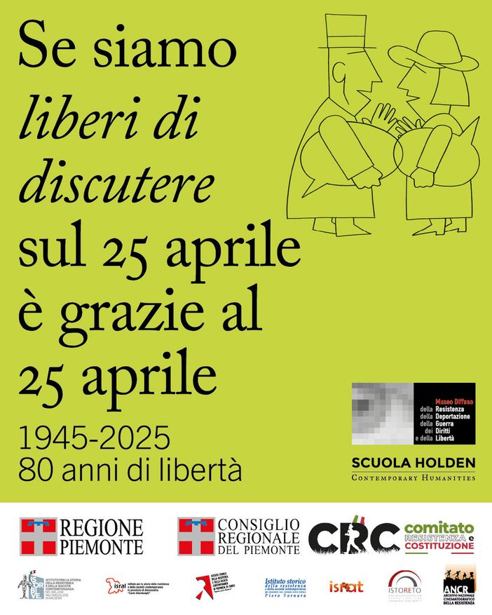 La locandina preparata dalla Regione per ricordare il 25 Aprile