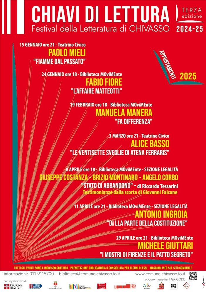 Chivasso pronta ad ospitare il Festival della Letteratura 2025 Chivasso pronta ad ospitare il Festival della Letteratura 2025