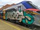 Treno imbrattato a Rivarolo Canavese
