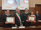 Il sindaco Claudio Castello con il Comandante della Legione dei Carabinieri Generale di Divisione Mariano Ignazio Mossa, ed il Maggiore Dario Ferrara (a destra)