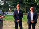 Alberto Cirio con il sindaco di Moncrivello Massimo Pissinis ed il vice sindaco Luca Lisco