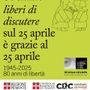 La locandina preparata dalla Regione per ricordare il 25 Aprile