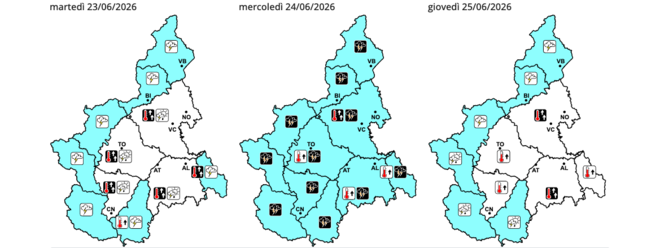 Allerta gialla sul Piemonte: domani previsti temporali anche di forte intensità