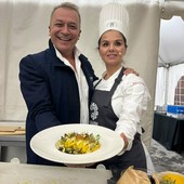 L'assessore regionale Paolo Bongioanni e la chef cuneese Silvana Musej