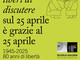 La locandina preparata dalla Regione per ricordare il 25 Aprile