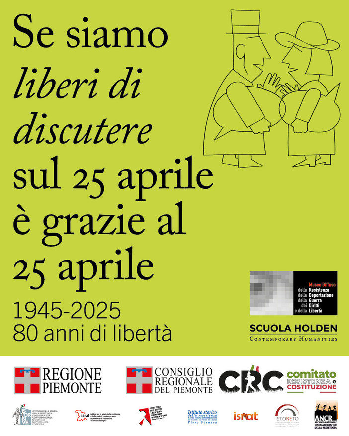 La locandina preparata dalla Regione per ricordare il 25 Aprile