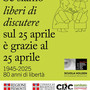 La locandina preparata dalla Regione per ricordare il 25 Aprile