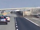 Brutto incidente lungo l'autostrada Torino-Milano (screenshot video Tik Tok)