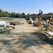 Il cantiere del ponte di Villanova Canavese