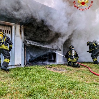 Incendio in un garage di Chivasso
