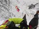 Alpinisti travolti dai sassi, il soccorso in elicottero a Courmayeur