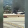 Grecia, caccia F-16 prende fuoco dopo atterraggio di emergenza a Zante Grecia, caccia F-16 prende fuoco dopo atterraggio di emergenza a Zante