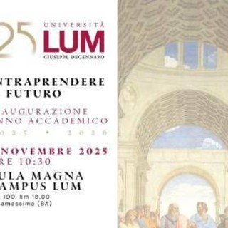 Università Lum, venerdì 7 novembre cerimonia di inaugurazione anno accademico