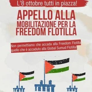 "L'8 ottobre tutti in piazza", Freedom Flotilla invita a nuova mobilitazione "L'8 ottobre tutti in piazza", Freedom Flotilla invita a nuova mobilitazione