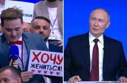 "Mi vuoi sposare?", proposta di matrimonio nella conferenza di Putin