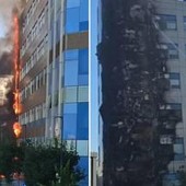 Napoli, incendio all'ospedale del Mare: fiamme e alta colonna di fumo nero Napoli, incendio all'ospedale del Mare: fiamme e alta colonna di fumo nero