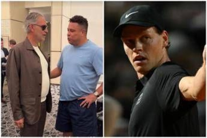 Ronaldo parla con Bocelli di... Sinner: "Sono geloso di te e lui, lo amo"