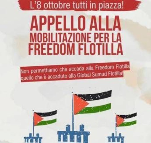 "L'8 ottobre tutti in piazza", Freedom Flotilla invita a nuova mobilitazione "L'8 ottobre tutti in piazza", Freedom Flotilla invita a nuova mobilitazione