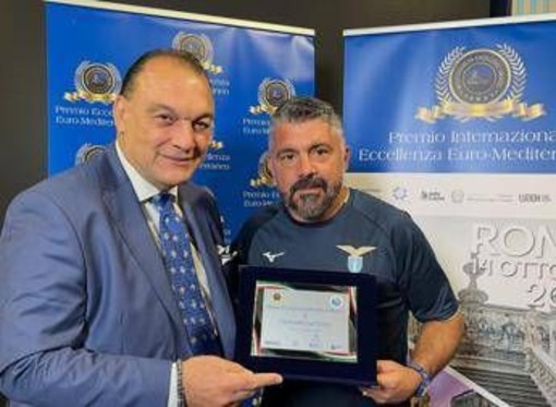 A Gattuso il Premio Eccellenza Euro Mediterraneo: "I giovani vanno ascoltati, alla Lazio nessun alibi"