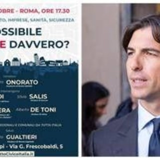 Centrosinistra, i 'civici' di Onorato a Roma il 20 ottobre: con Manfredi e Salis per 'cambiare davvero'