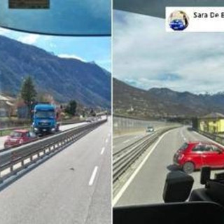 Auto contromano sulla Valsugana, camionista mette di traverso il suo tir e la blocca