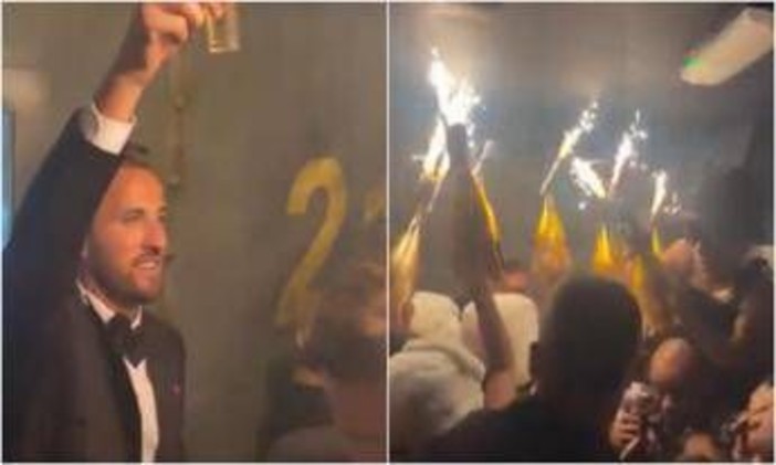 Harry Kane festeggia il Pallone d’Oro, ma le bottiglie con le scintille fanno discutere: sui social torna l’ombra di Crans-Montana