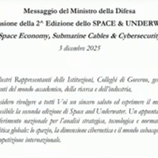 Crosetto: "Fondali marini e spazio orbitale nuovi snodi essenziali per sicurezza" Crosetto: "Fondali marini e spazio orbitale nuovi snodi essenziali per sicurezza"