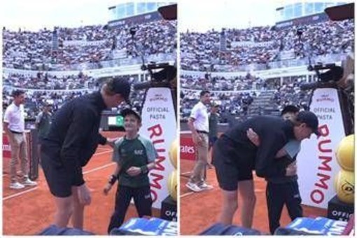 Internazionali, Sinner e l'abbraccio (commovente) con un raccattapalle