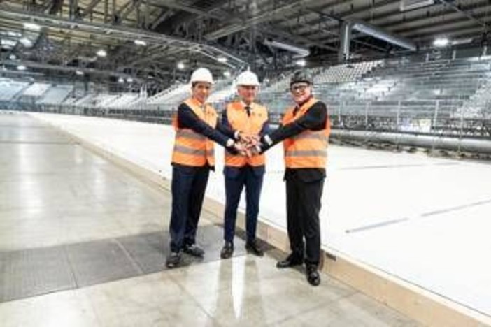 Milano-Cortina, Abodi in visita al quartiere fieristico di Rho Milano-Cortina, Abodi in visita al quartiere fieristico di Rho