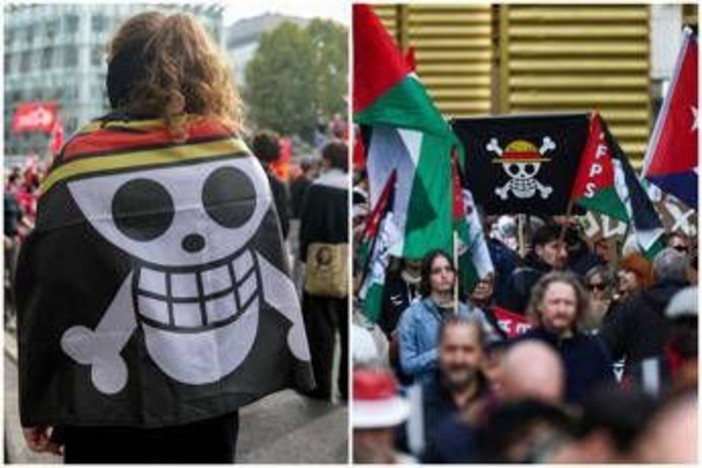 Teschio con cappello di paglia, perché il simbolo di 'One Piece' sbuca nei cortei per Gaza e Flotilla? Teschio con cappello di paglia, perché il simbolo di 'One Piece' sbuca nei cortei per Gaza e Flotilla?
