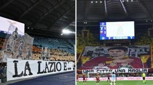 Lazio-Roma, il derby delle curve e delle coreografie - Video
