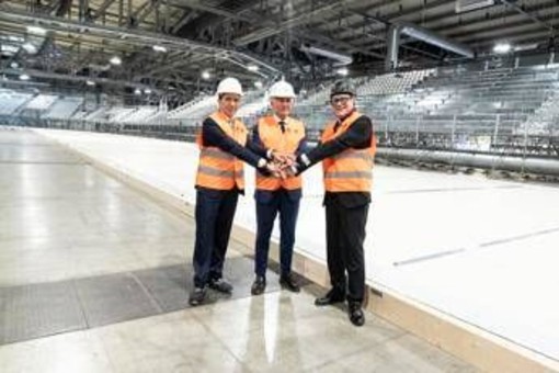 Milano-Cortina, Abodi in visita al quartiere fieristico di Rho Milano-Cortina, Abodi in visita al quartiere fieristico di Rho